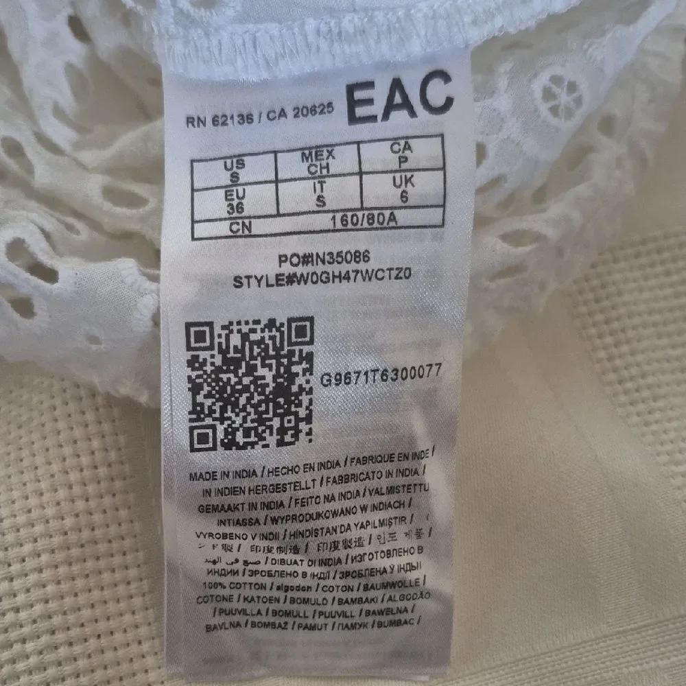 Guess White Embroidered Eyelet Button-Down Shirt - Picture 8 of 16